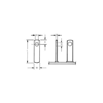 Rectangular w/Hole Weld Stud